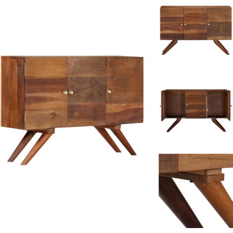 Buffet Bois recyclé massif 110x30x75 cm Marron - Buffet - Meuble De Rangement - Mobilier Vintage - Bois Massif - Bois Recyclé