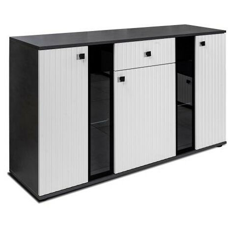 Buffet CALI 140 cm noir et blanc