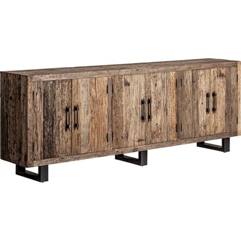 Buffet Carrik élégant en bois naturel - Teinte chaude de bois vieilli