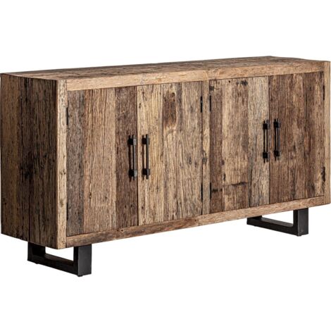 Buffet Carrik en Bois Naturel Style Colonial - Bois de pin vieilli et chaleureux