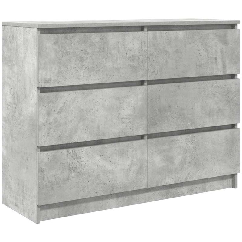 Vidaxl - Buffet Gris béton 100x35x76 cm Bois d'ingénierie