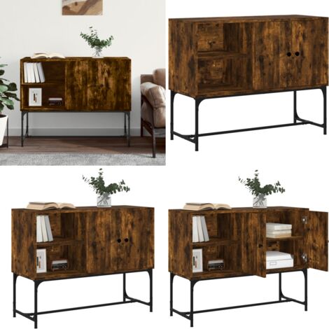Buffet chêne fumé 100x40x79,5 cm bois d'ingénierie - Buffet Industriel - Meuble De Rangement - Armoire - Commode - Mobilier - Home & Living