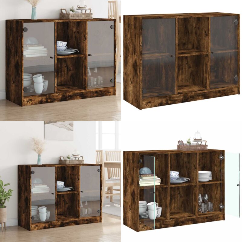 Vidaxl - Buffet chêne fumé 102x37x75,5 cm bois d'ingénierie - Buffet - Meuble De Rangement - Armoire - Commode - Bibliothèque - Home & Living