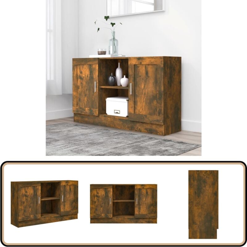 Vidaxl - Buffet Chêne fumé 120x30,5x70 cm Bois d'ingénierie - Buffet - Meuble De Rangement - Commode - Cuisine - Salon