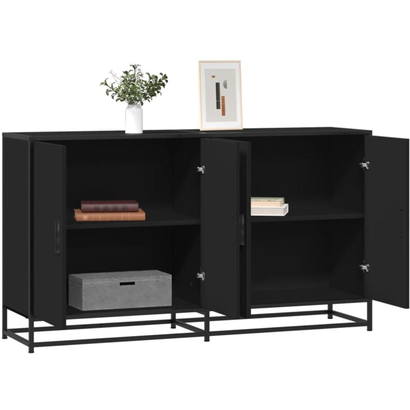 Vidaxl - Buffet noir 134x35x76 cm bois d'ingénierie