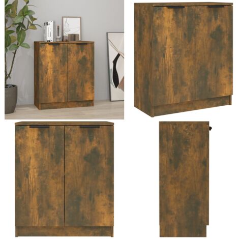 Buffet Chêne fumé 60x30x70 cm Bois d'ingénierie - Buffet - Meuble De Rangement - Commode - Mobilier Moderne - Design Scandinave - Home & Living