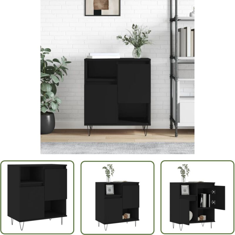 Vidaxl - Buffet Noir 60x35x70 cm Bois d'ingénierie