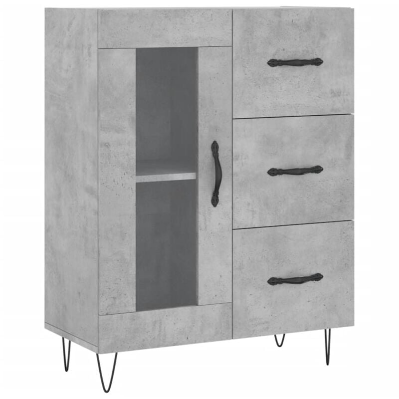 Vidaxl - Buffet gris béton 69,5x34x90 cm bois d'ingénierie