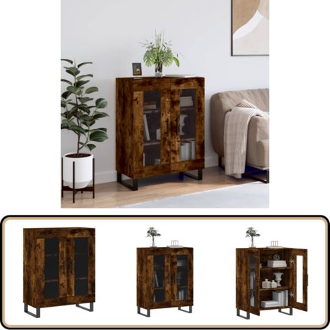 Buffet chêne fumé 69,5x34x90 cm bois d'ingénierie - Buffet - Armoire - Meuble De Rangement - Mobilier - Cuisine