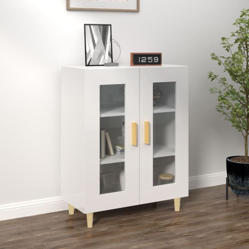 Vidaxl - Buffet Blanc brillant 69,5x34x90 cm Bois d'ingénierie