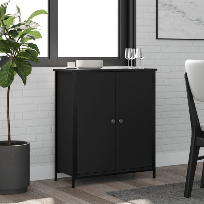 Vidaxl - Buffet noir 70x30x80 cm bois d'ingénierie