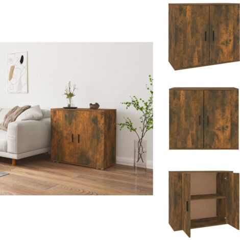 Buffet Chêne fumé 80x33x70 cm Bois d'ingénierie - Buffet - Commode - Rangement - Meuble De Salon - Meuble Entrée