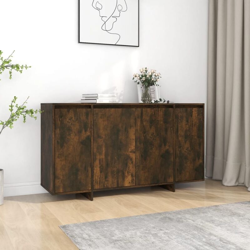 Vidaxl - Buffet chêne fumé 135x41x75 cm bois d'ingénierie