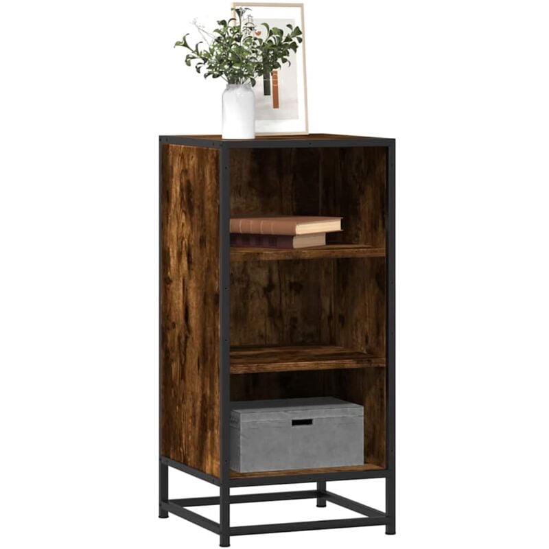 Vidaxl - Buffet chêne fumé 35,5x35x76 cm bois d'ingénierie et métal
