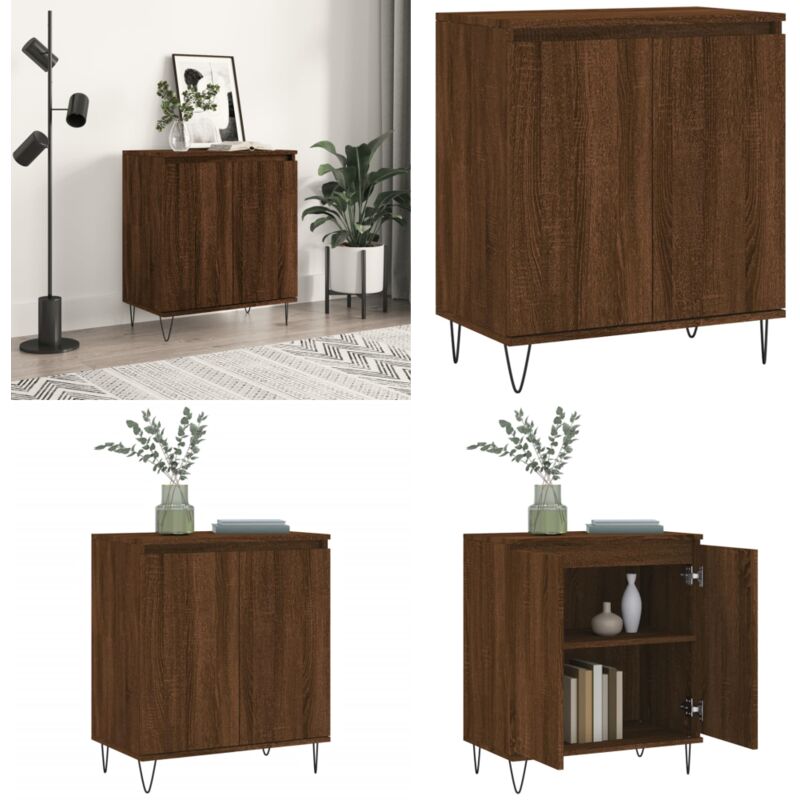 Vidaxl - Buffet Chêne marron 60x35x70 cm Bois d'ingénierie - Buffet - Meuble De Rangement - Commode - Armoire - Mobilier - Home & Living