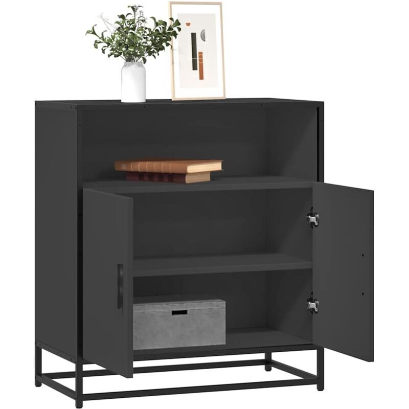 Vidaxl - Buffet noir 68x35x76 cm bois d'ingénierie