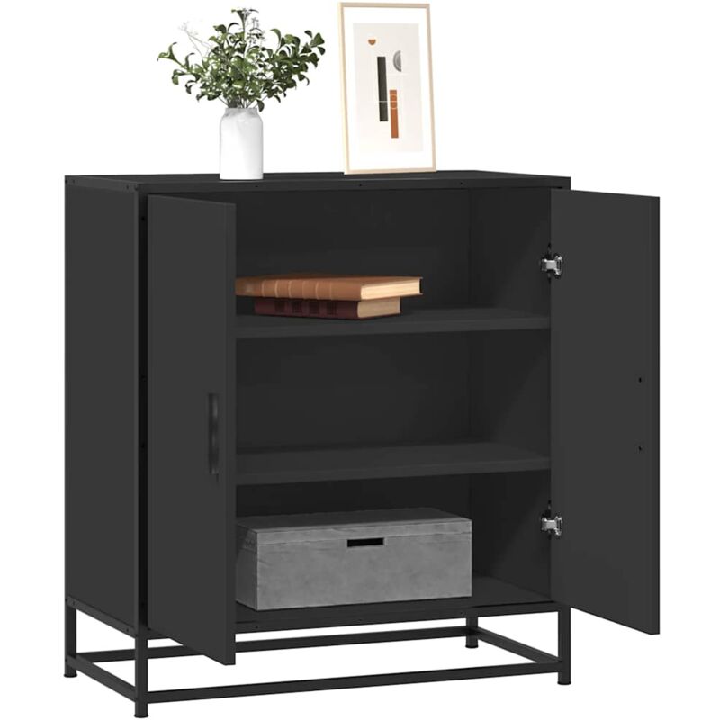 Vidaxl - Buffet noir 68x35x76 cm bois d'ingénierie et métal