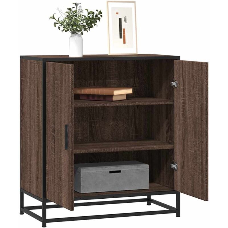 Vidaxl - Buffet chêne marron 68x35x76 cm bois d'ingénierie et métal