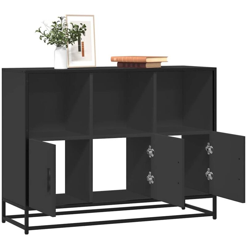 Vidaxl - Buffet noir 100x35x76 cm bois d'ingénierie