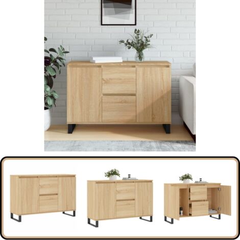 Buffet chêne sonoma 104x35x70 cm bois d'ingénierie - Buffet - Armoire - Meuble De Rangement - Commode - Mobilier