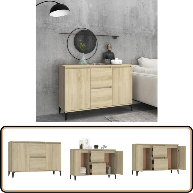 Vidaxl - Buffet chêne sonoma 104x35x70 cm bois d'ingénierie - Buffet Industriel - Meuble Rangement - Armoire Salon - Commode Design - Étagère Murale