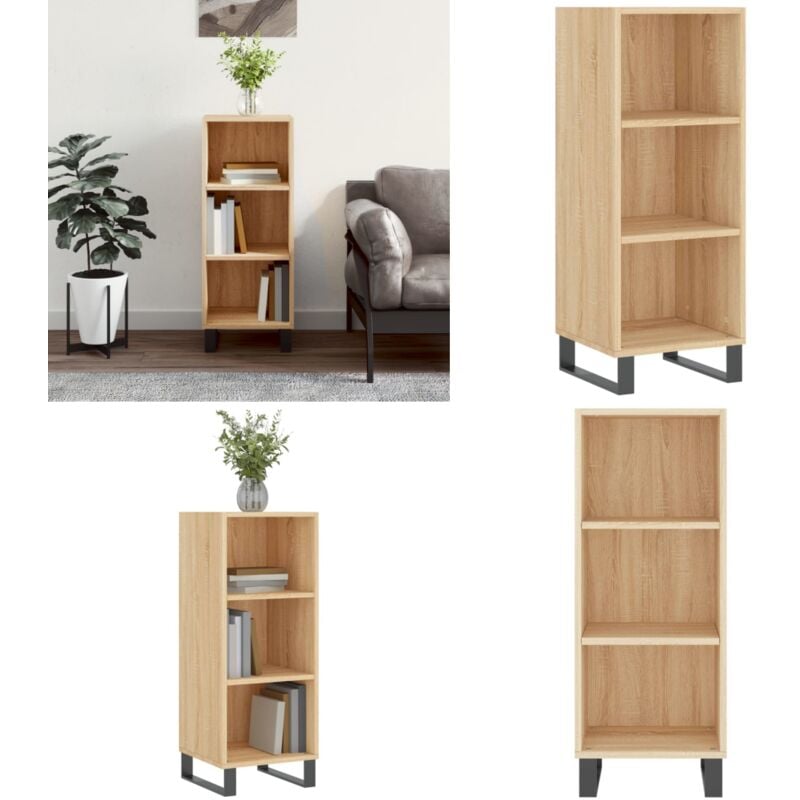 Vidaxl - Buffet chêne sonoma 34,5x32,5x90 cm bois d'ingénierie - Buffet - Meuble De Rangement - Armoire - Commode - Mobilier - Home & Living
