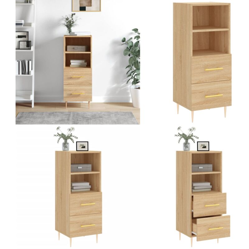 Vidaxl - Buffet Chêne sonoma 34,5x34x90 cm Bois d'ingénierie - Buffet Design Moderne - Meuble Rangement - Armoire Entrée - Commode Salon - Mobilier