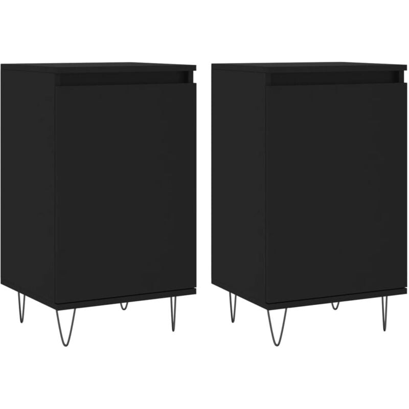 Vidaxl - Buffets 2 pcs noir 40x35x70 cm bois d'ingénierie