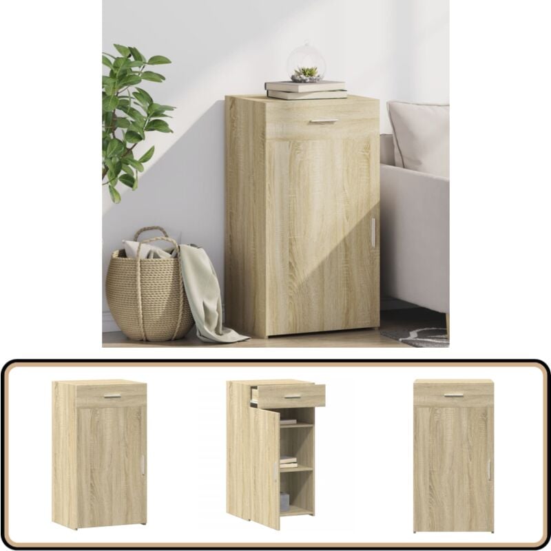 Buffet chêne sonoma 50x42,5x93 cm bois d'ingénierie - Buffet - Meuble De Rangement - Armoire - Commode - Bois D'ingénierie