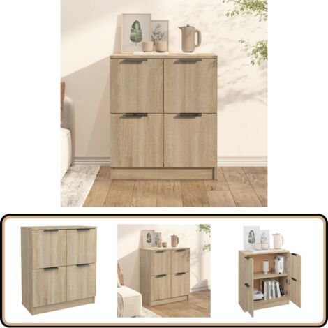 Buffet Chêne sonoma 60x30x70 cm Bois d'ingénierie - Buffet - Armoire - Meuble De Rangement - Commode - Bois D'ingénierie