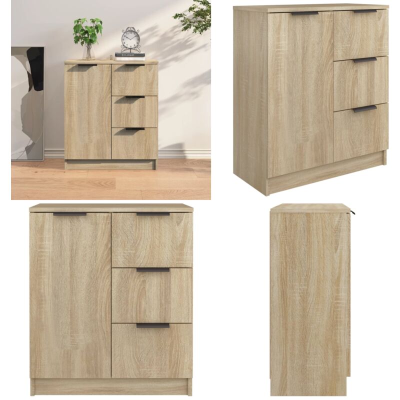 Buffet Chêne sonoma 60x30x70 cm Bois d'ingénierie - Buffet - Meuble De Rangement - Commode - Armoire - Mobilier Moderne - Home & Living