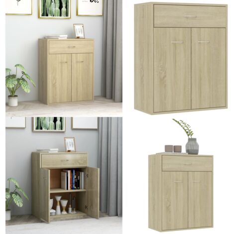 Buffet Chêne sonoma 60x30x75 cm Bois d'ingénierie - Buffet - Meuble De Rangement - Commode - Mobilier - Chambre - Home & Living