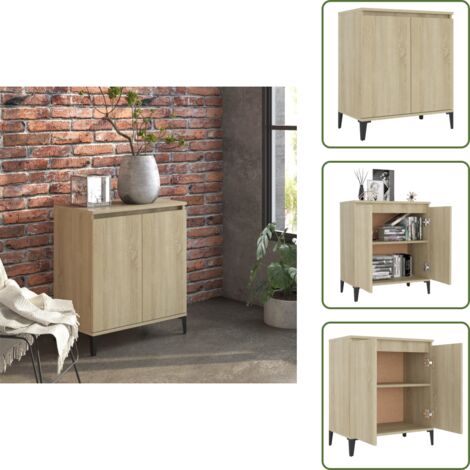 Buffet chêne sonoma 60x35x70 cm bois d'ingénierie - Buffet Industriel - Meuble Rangement - Bibliothèque - Commode - Mobilier Salon