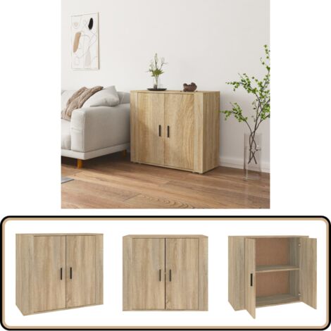 Buffet Chêne sonoma 80x33x70 cm Bois d'ingénierie - Buffet - Commode - Rangement - Meuble De Salon - Meuble Entrée