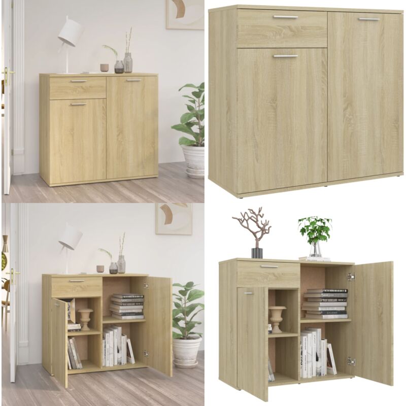 Vidaxl - Buffet chêne sonoma 80x36x75 cm bois d'ingénierie - Buffet - Meuble De Rangement - Commode - Mobilier - Décoration Intérieure - Home & Living