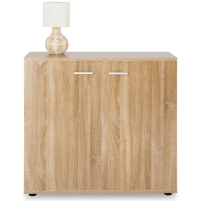 Idimex - Buffet chicago avec 2 portes, en mélaminé décor chêne sonoma
