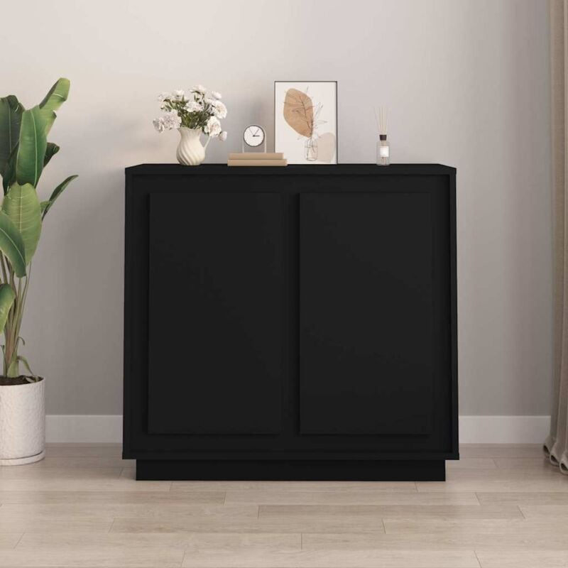 Vidaxl - Buffet noir 80x34x75 cm bois d'ingénierie