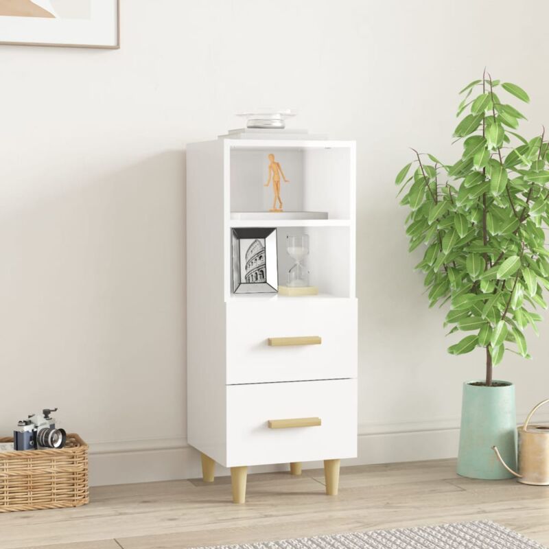 Vidaxl - Buffet Blanc brillant 34,5x34x90 cm Bois d'ingénierie