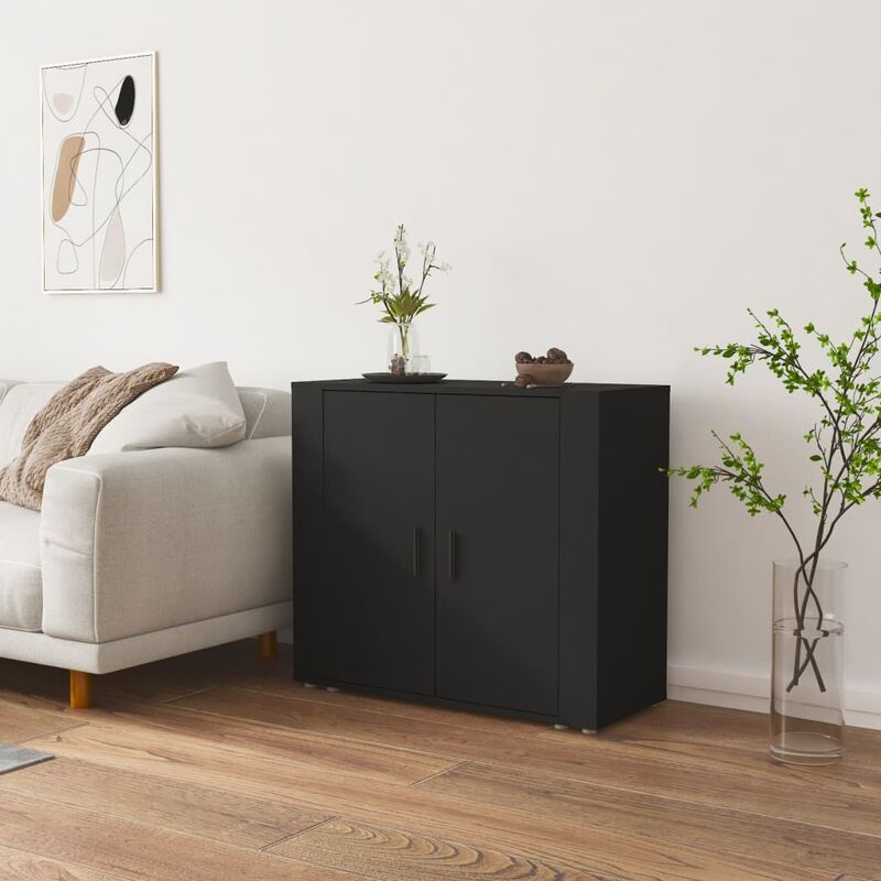 Vidaxl - Buffet Noir 80x33x70 cm Bois d'ingénierie