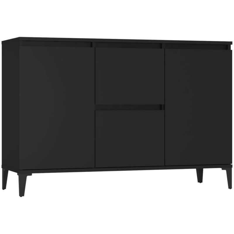 Buffet Commode Armoire Luxueux, pour Salon Chambre Entrée Cuisine, Noir 104x35x70 cm Aggloméré OIB3971E - Noir