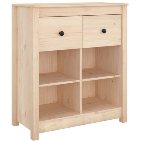 Buffet Commode Armoire Luxueux, pour Salon Chambre Entrée Cuisine, 70x35x80 cm Bois massif de pin OIB2709E