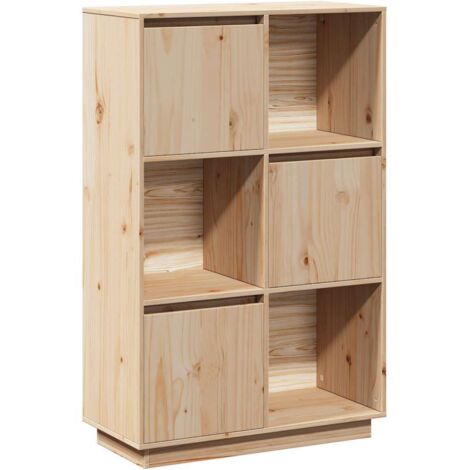 Buffet Commode Armoire Luxueux, pour Salon Chambre Entrée Cuisine, 74x35x117 cm Bois massif de pin OIB8007E