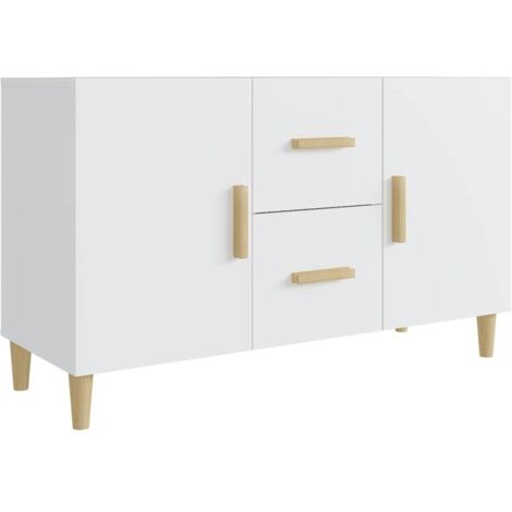 Buffet Commode Armoire Luxueux, pour Salon Chambre Entrée Cuisine, Blanc 100x36x60 cm Bois d'ingénierie OIB5657E