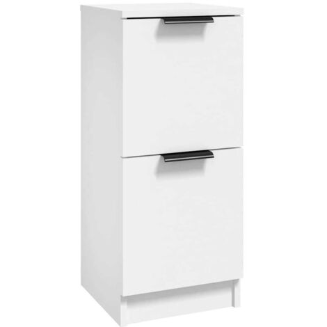 Buffet Commode Armoire Luxueux, pour Salon Chambre Entrée Cuisine, Blanc 30x30x70 cm Bois d'ingénierie OIB1226E