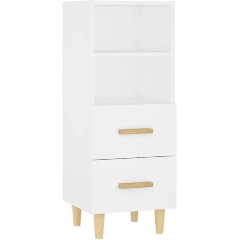 Buffet Commode Armoire Luxueux, pour Salon Chambre Entrée Cuisine, Blanc 34,5x34x90 cm Bois d'ingénierie OIB2524E