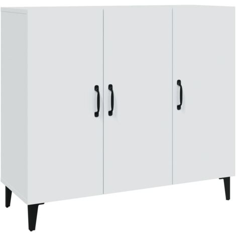 Buffet Commode Armoire Luxueux, pour Salon Chambre Entrée Cuisine, Blanc 90x34x80 cm Bois d'ingénierie OIB1634E