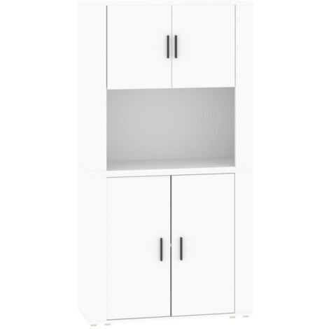 Buffet Commode Armoire Luxueux, pour Salon Chambre Entrée Cuisine, Blanc Bois d'ingénierie OIB5374E