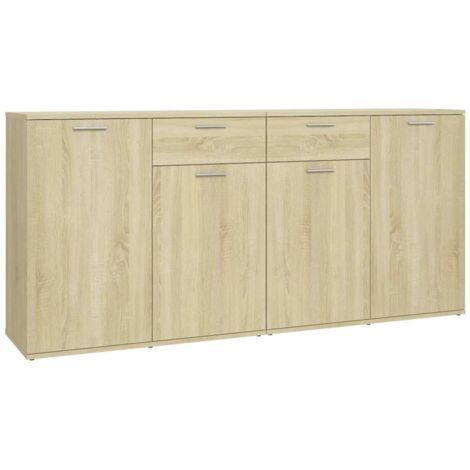 Buffet Commode Armoire Luxueux, pour Salon Chambre Entrée Cuisine, Chêne sonoma 160x36x75 cm Aggloméré OIB4473E