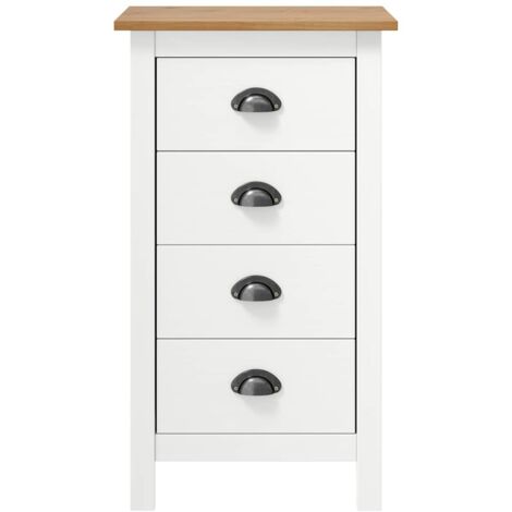 Buffet Commode Armoire Luxueux, pour Salon Chambre Entrée Cuisine, Hill Range Blanc 46x35x80 cm Bois de pin solide OIB3968E
