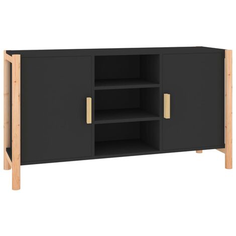 Buffet Commode Armoire Luxueux, pour Salon Chambre Entrée Cuisine, Noir 107x38x60 cm Bois d'ingénierie OIB7321E - Noir